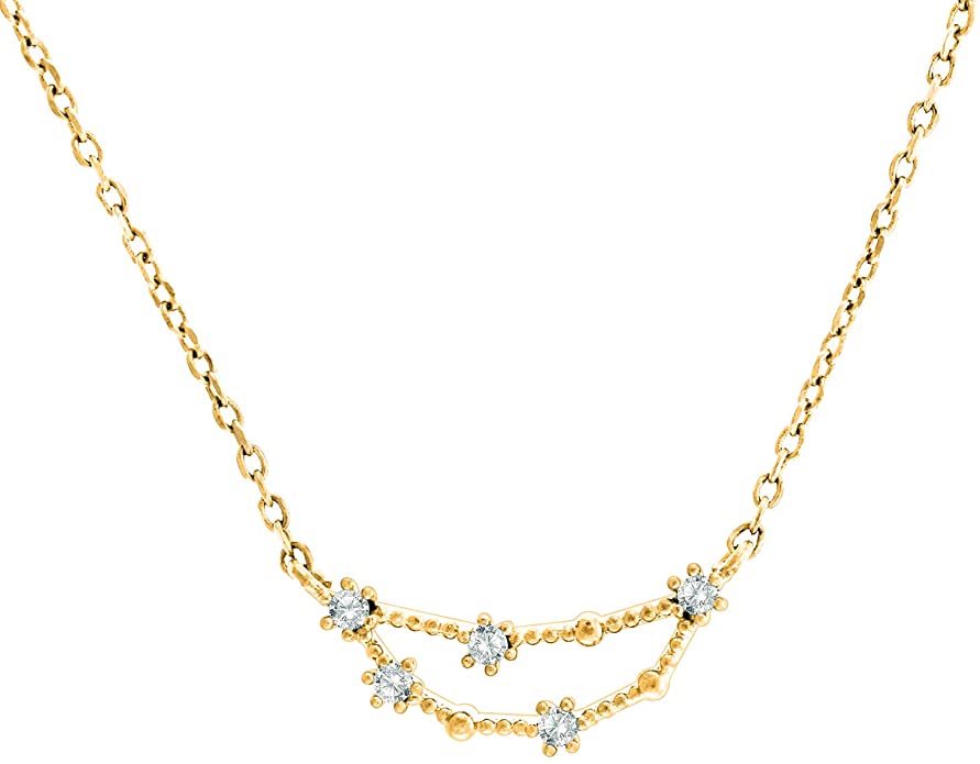 PAVOI 14K Gold Plated Astrology Constellation Horoscope Zodiac Necklace 16-18"