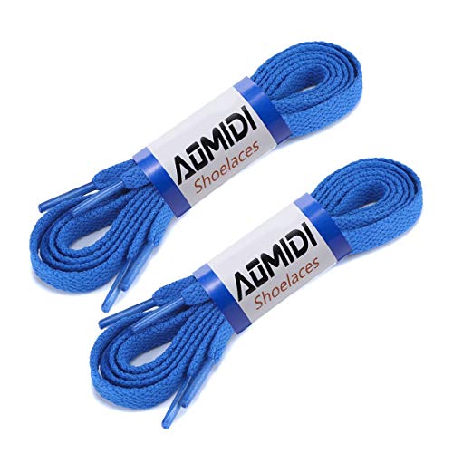 AOMIDI Flat Shoelaces 5/16" (2 Pair) - for Sneakers and Converse Shoelaces Replacements