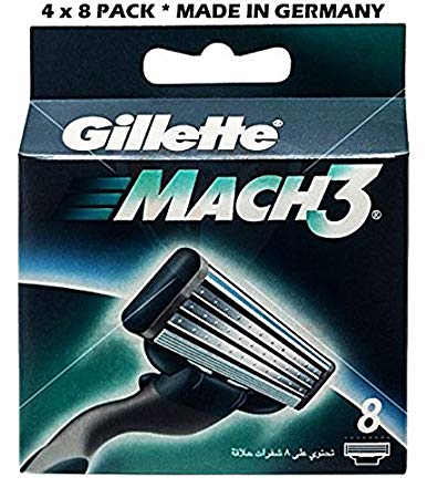 Gillette Mach 3 - 32 Count (4 x 8 Pack)