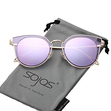 SOJOS Fashion Polarized Sunglasses for Women UV400 Mirrored Lens SJ1057 SJ1067