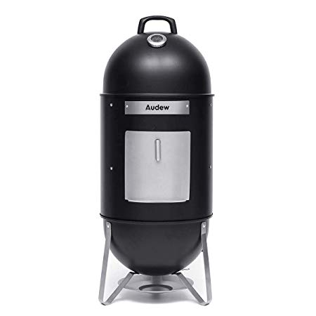 Audew Charcoal Smoker Grill 18-Inch Vertical Combo Water Grill BBQ Heat Control Outdoor Picnic Camping