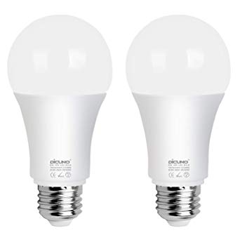 DiCUNO A19/A60 E26 LED Bulb 10W (75W Equivalent), Frosted Medium E26 Screw Base Lamp, 1100 Lumens, CRI 85  and 360 Degree Beam Angle, Daylight White 6000K Non-dimmable LED Light of 2 Packages