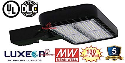 16,200 Lumen LED Parking lot Light -Pro Series– 120 Watt LED Shoebox Light – Super Efficiency 130 Lumen to Watt - 5000K Bright White - Replaces 400W Halide – Driveway, Basketball, Tennis light