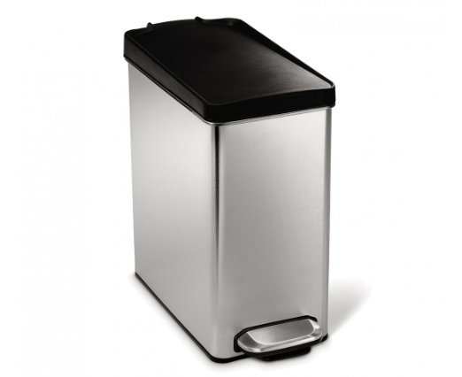 simplehuman Profile Step Trash Can Stainless Steel Plastic Lid 10 L  26 Gal