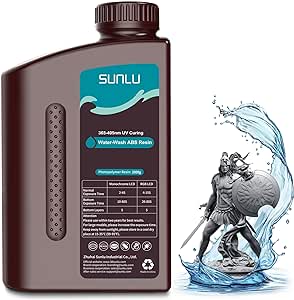 SUNLU 2000g Water-Wash ABS Resin, Combines features of ABSLIKE Resin & Water Washable Resin, Non Brittle, High Precision, Low Shrinkage, Fast Curing 3D Resin for LCD DLP SLA 3D Printers, 2KG Dark Grey