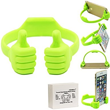 Honsky®- NEWLY RELEASE - Universal Flexible Thumb Smartphone Stand Holder,Tablet Mount Holder, for Apple iPad Mini Amazon Kindle iPhone 6 6 plus 5s 5S 5C 5 Samsung Galalxy S3 S4 S5 NOTE 2 NOTE 3 NOTE 4,Universal Mount Fits Most HTC Sony Motorola Blackberry Q Series - - Green Color - 2014 NEWLY INNOVATION