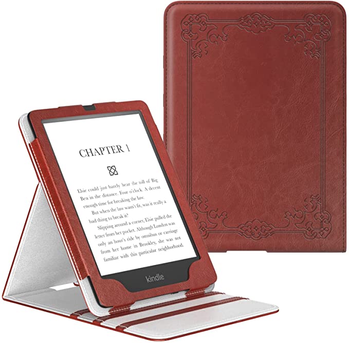 MoKo Case for 6.8" Kindle Paperwhite (11th Generation-2021) and Kindle Paperwhite Signature Edition, Premium Vertical Flip Cover with Auto Wake/Sleep for Kindle Paperwhite 2021, Vintage Style