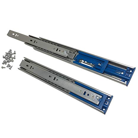 1 Pack of 24" Soft Close Ball Bearing Drawer Slides - (12" - 22" Lengths Too) - 100 lb.Capacity - Side Mount Glides w/Screws