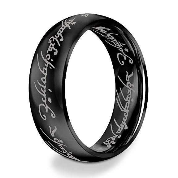 DALARAN Stainless Steel Rings for Men Women The Lords of the Rings Silver/Black/Gold