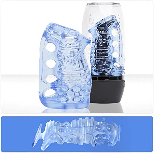 Fleshlight Fleshkins Grip | Blue Ice with Ventilated Case | Adult Sex Toy Glove