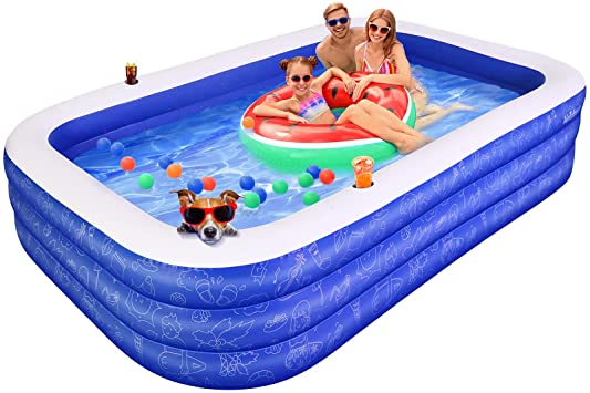 Inflatable Swimming Pool for Kids, AirExpect 120"x72"x22" Full-Sized Family Swim & Ball Pool for 2 3 4 5 Years Old Kids and Adults, Summer Swim Center for Garden and Backyard