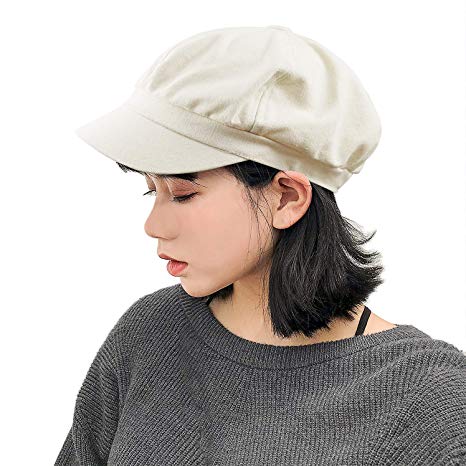 Bellady Women Mans Cotton Flat Cap Cabbie Hat Newsboy Hunting Hat