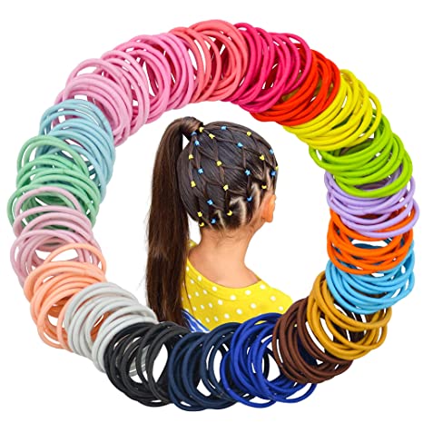 200pcs 2.5mm Mix Colors Baby Elastic Hair Ties Hair Bands Holders Headband Hair Accessories for Baby Girls Infants Toddlers