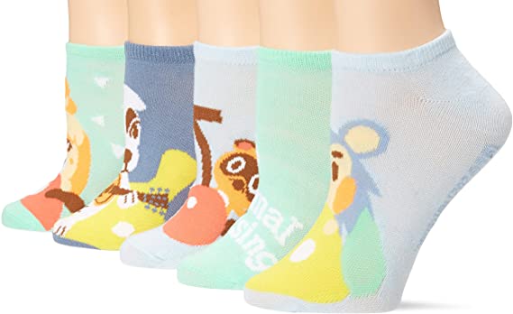 Nintendo womens Animal Crossing 5 Pack No Show Socks