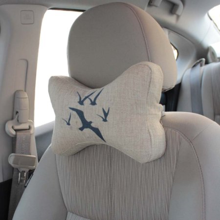 Vitodeco Bone Shape Memory Foam Head Rest Car Neck Pillow - Neck Pillow; Car Pillow; Neck Rest pillow; Neck Support Pillow for Car Decoration & Cushion(Gull)