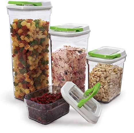 Carteret Collections Stackable, Airtight 4 Piece Locking Lid Food Storage Container Set