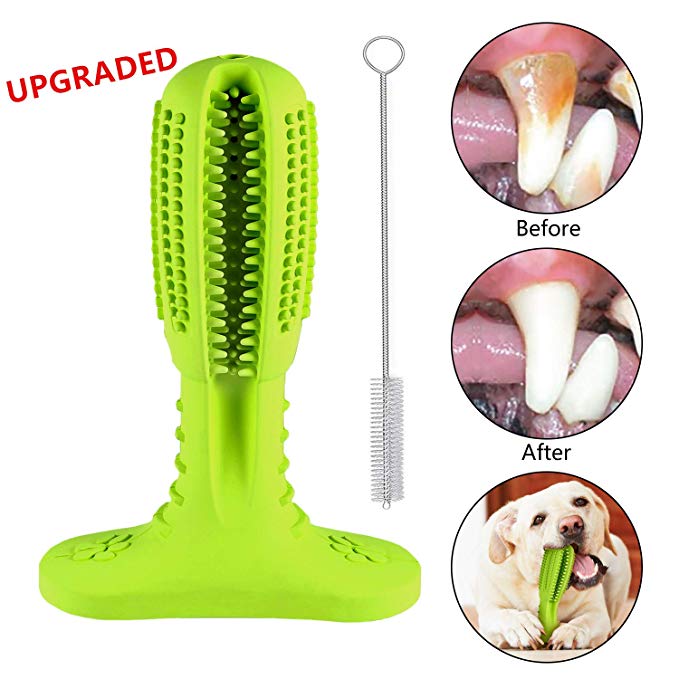 Cutiful Upgraded Version Dog Toothbrush Dog Chew Tooth Cleaner Brushing Stick Natural Rubber Doggy Puppy Dental Care Dog Chew Toys Toothbrush for Pet Puppies