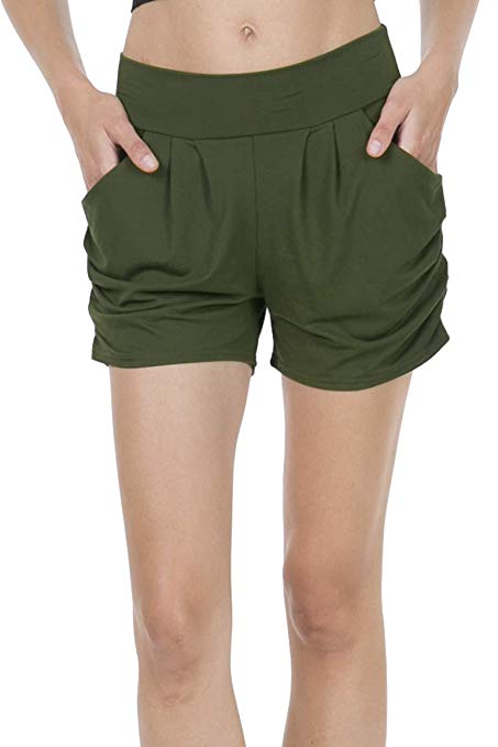 SHOP DORDOR Women's Casual Summer Pockets Soft Harem Shorts
