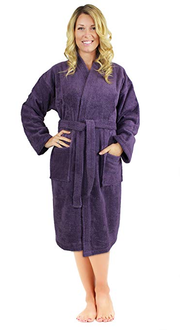 Luxurious Turkish Cotton Kimono Collar Super-Soft Terry Absorbent Bathrobes for Women