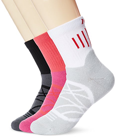 Kold Feet Women's 3-Pack Athletic Mid-Calf Ankle Socks Cushion Performance for Cycling, Running, Hiking