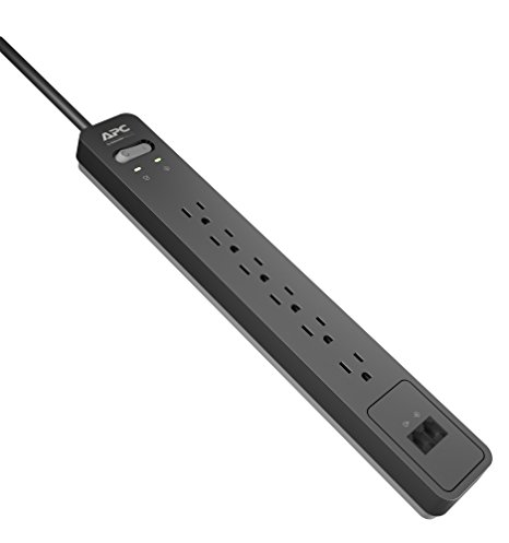 APC 6-Outlet Surge Protector 1080 Joules with Telephone Protection, SurgeArrest (PE6T)