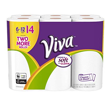 VIVA Choose-A-Sheet* Paper Towels White Double Roll 6 Rolls