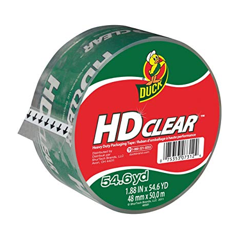 Duck HD Clear Heavy Duty Packaging Tape Refill, 1.88 Inch x 54.6 Yard, 1 Roll (297438)