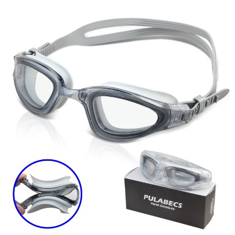 Pulabecs Swimming Goggles With Anti Fog UV Clear Lenses Racing Swim Glasses For Man And Women PGA0326