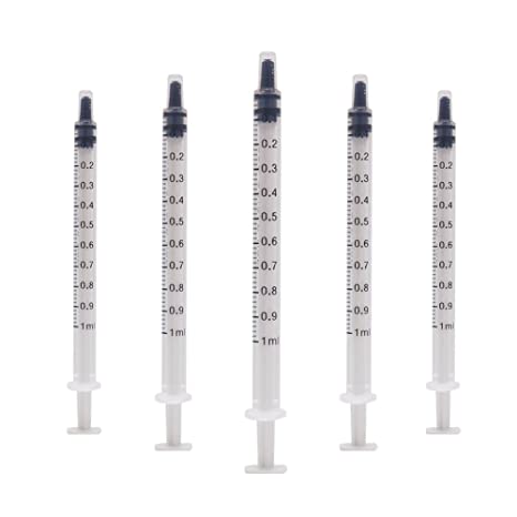 Shintop 100 Pack 1ml Syringe Measurement Oil Dispensing Syringe for Garden, Industrial Use (No Needles, Clear)