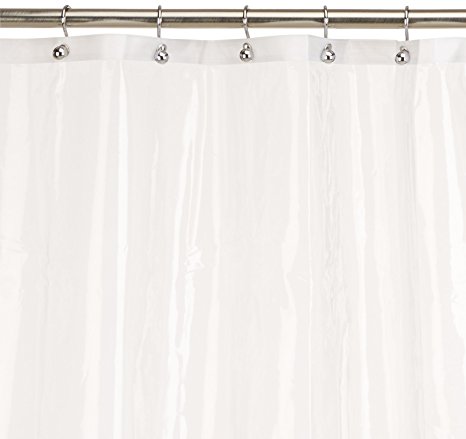 Carnation Home Fashions 10-Gauge PEVA 72 by 84-Inch Shower Curtain Liner, X-Long, Super Clear