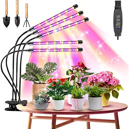 Plant Lights for Indoor Plants,Semai 5 Head Full Spectrum165 LED Grow Light,Indoor Plant Grow Light With Desk Clip, 3/9/12H Timer, 10 Dimmable Levels,LED Grow Lamp for Seed Succulents Vegetables Flowers Growth