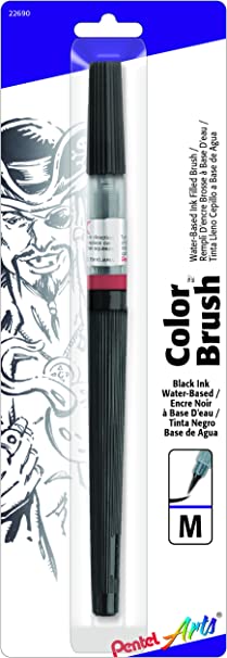 PENTEL Color Brush Pen, Black (GFLBP101)