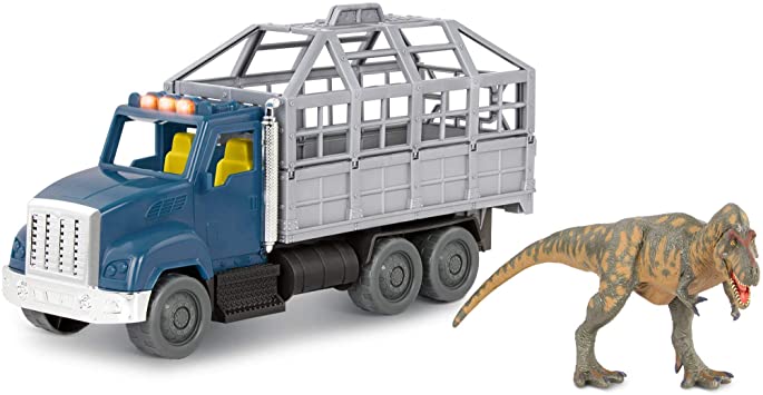 Terra by Battat – T-Rex Transport – Toy Dinosaur & Toy Truck with Lights, Sounds, & Movable Parts for Kids 3 , Multi (AN4062Z)