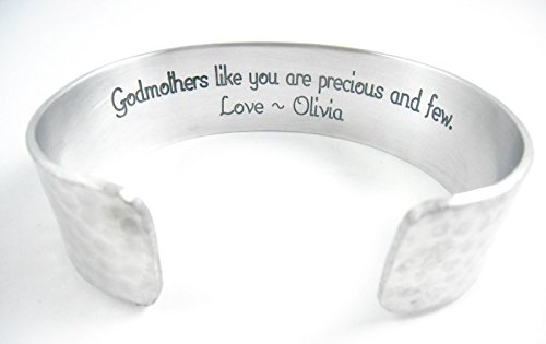 Godmothers like you are precious and few ~ Cuff Bracelet, Aluminum bracelet, Engraved bracelet, Costume bracelet, Quote bracelet, Stamped bracelet, ~ Free gift box e