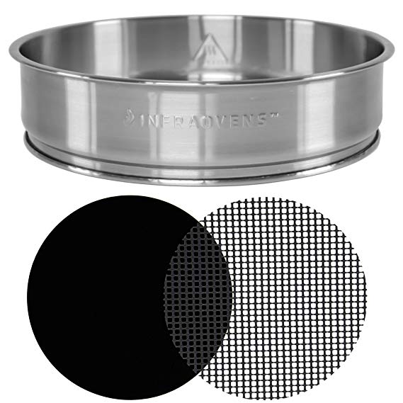 Extender Ring Compatible with NuWave Oven Pro Plus & NuWave Oven Elite - 3 inch Stainless Steel Increases 50% Capacity of your Oven - Bundles w/Cooking & Baking Accessories by INFRAOVENS