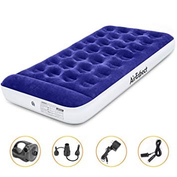 Air Mattress Twin Size Camping Airbed - Rechargeable Wireless Pump Inflatable Mattress Blow up Raised Bed with Quilt Top, Storage Bag, Easy Setup for Home Guest Travel, Height 9", 2-Year Warranty