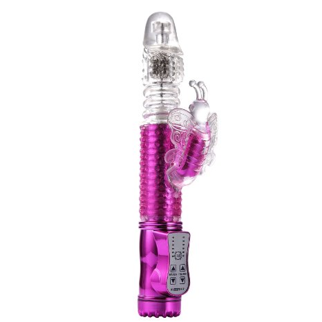 Tracy's Dog Rechargeable Rotating Thrusting Vibrator,36-Frequency Silicone Rabbit Vibrator G-spot Stimulation Vibe(Purple)