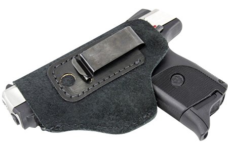 The Ultimate Suede Leather IWB Holster - Made in USA - Fits S&W M&P Shield - GLOCK 17 19 22 23 32 33 / Springfield XD & XDS / Walther P99 & All Similar Handguns