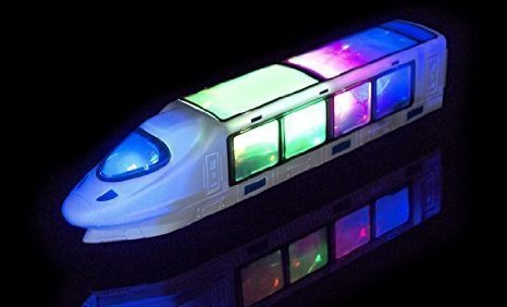 Memtes Train Toy with Powered 3D Flashing Lights and Music Bump and Go Action