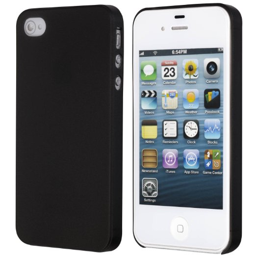 iPhone 4S Case, Totallee The Scarf - The Thinnest Cover for iPhone 4 / 4S - Ultra Thin & Light - Slim Minimal Lightweight (Black)
