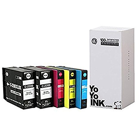 YoYoInk 5 Pack Compatible Ink Cartridge Replacement For PGI 2200 XL PGI2200 XL PGI-2200 XL PGI-2200XL PGI2200XL High Yield (2 Black 1 Cyan 1 Magenta 1 Yellow)