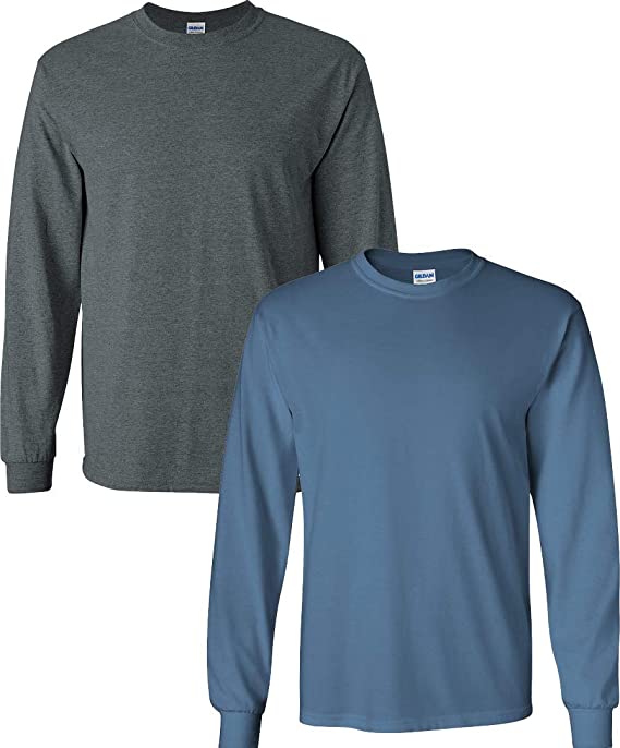 Gildan Men's Ultra Cotton Long Sleeve T-Shirt, Style G2400, 2-Pack