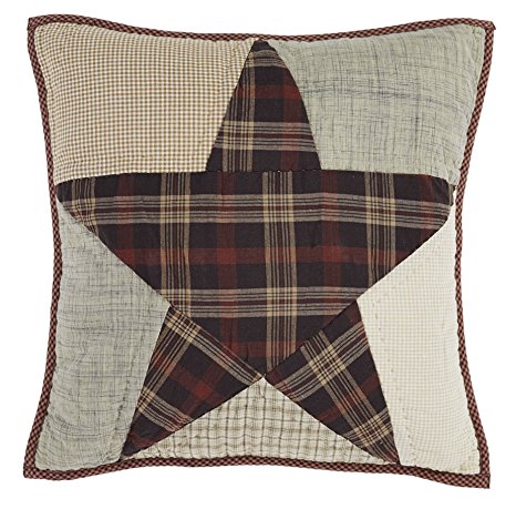 Abilene Star Quilted Patchwork Star Pillow Cover 16" x 16"