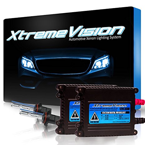 XtremeVision 35W HID Xenon Conversion Kit with Premium Slim Ballast - 9005 6000K - Light Blue - 2 Year Warranty