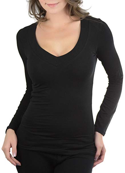 ToBeInStyle Womens Long Sleeve V-Neck T-Shirt