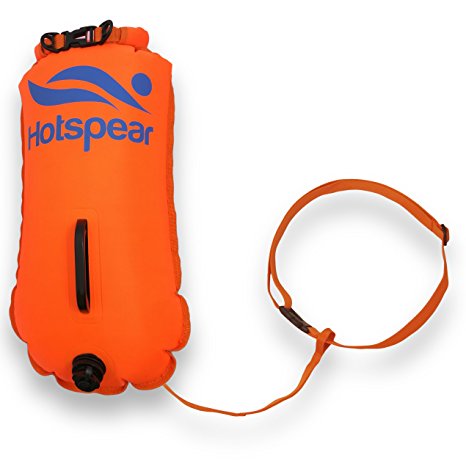 Swim Buoy Dry Bag HOTSPEAR for Open Water swimmers and Triathletes Swimming Tow Float Durable Nylon