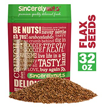 Sincerely Nuts Brown Flax Seeds - 2 Lb. Bag- Exceptional Taste & Freshness - Bursting with Omega 3 - Fiber & Minerals - 100% Kosher Certified!…
