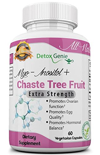 PCOS Supplement Myo-Inositol and Vitex (Chaste Tree Berry) for Fertility and Polycystic Ovaries Syndrome 60 1000mg daily dosage Extra Strength Veggie Capsules
