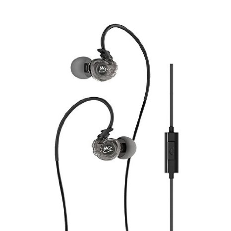 MEE audio Sport-Fi M3P In-Ear Headphones with Memory Wire and Inline Microphone and Remote Black