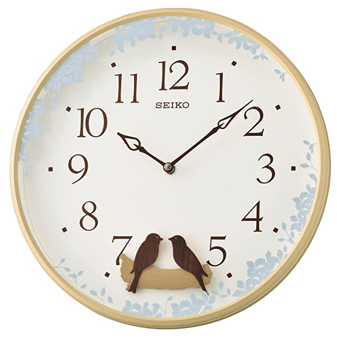 SEIKO Plastic Wall Clock (33 cm x 33 cm x 6.4 cm, Golden)